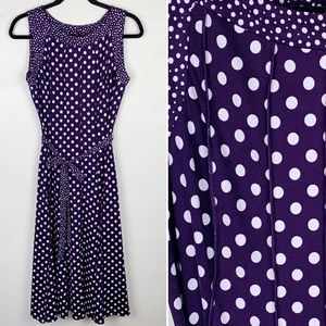 Perceptions Purple Polka Dot Dress